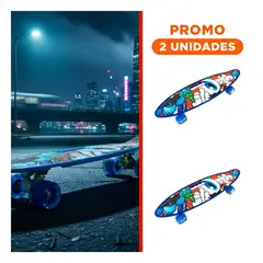GENERICO - Pack2 Patineta Portatil Azul con Detalle de Ojo para Juegos al Aire Libre