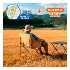 GENERICO - Pack2 Silla de Estructura de Metal Plegable para Uso Diario y Cuidado Y+Papel Regalo