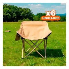 GENERICO - Pack6 Mueble Silla Plegable Tipo Luna 40x70cm para Entrenamiento Deportivo Y+Regalo Sticker