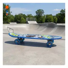 GENERICO - Tabla de Skate Azul con Diseño Manejando y Toque Deportivo Y+Ligas Regalo