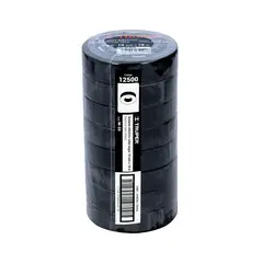 TRUPER - Pack x 8 : Cinta Aislante 3/4" x 18m Negra 12500 - Negro