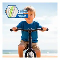 GENERICO - Bicicleta Entrenadora Ligera Aro 12 Ninos Aprendizaje MG-0514 Negro Y+Papel Regalo