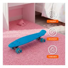 GENERICO - Patineta de 55cm de Ruedas LED con Iluminacion Gravital Celeste