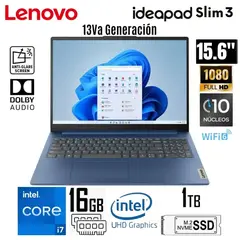 LENOVO - Laptop IdeaPad Slim 3 15IRH8 15.6" FHD Core i7-13620H 16GB RAM 1TB SSD - Azul Acero