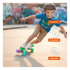 GENERICO - Patineta Penny 55cm con Luces LED Skateboard Cruiser Gravital Verde