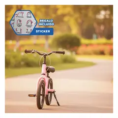 GENERICO - Bicicleta Starter de Equilibrio Aro 12 Ultraligero para Ninos Rosado Y+Regalo Sticker