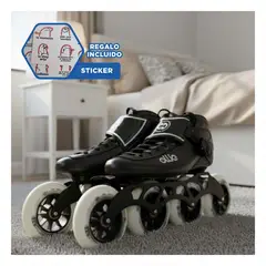 GENERICO - Patines de Ruedas en Linea Talla Fija T36 Ollie para Velocidad y Freestyle Y+Regalo Sticker