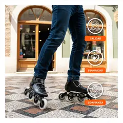 GENERICO - Patines Profesional Freestyle Talla Fija T38 Ollie Negro para Slalom y Alto Rendimiento