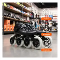 GENERICO - Patines Profesional Freestyle Talla Fija T40 Ollie Negro para Slalom y Alto Rendimiento