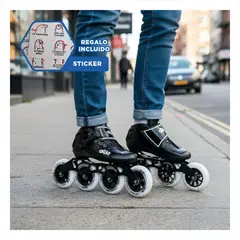 GENERICO - Patines de Ruedas en Linea Talla Fija T40 Ollie para Velocidad y Freestyle Y+Regalo Sticker