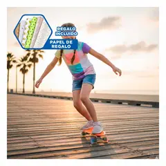 GENERICO - Patineta Penny con Luces 55cm con Diseno Divertido y Colorido Rojo Y+Papel Regalo