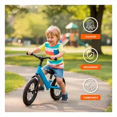 GENERICO - Bicicleta de Equilibrio Aro 12 Sin Pedales para Primeros Pasos Ollie Celeste