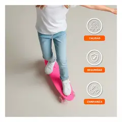 GENERICO - Patineta Penny con Luces 55cm para Practica Carreras y Juegos Creativos Rosado