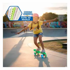 GENERICO - Patineta 55 cm Luces Ruedas Gravital Tabla Infantil Verde Y+Papel Regalo