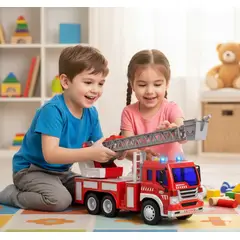 GENERICO - Juguete de Camión de Bomberos Lanza Agua con Sonido de Sirena