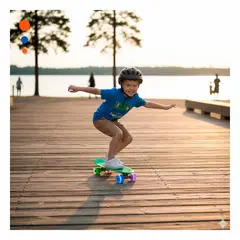 GENERICO - Patineta de 55 cm Patineta con Luces Gravital Verde Y+Ligas Regalo
