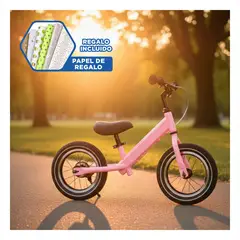 GENERICO - Bicicleta Runner Sin Pedales Aro 12 para Desarrollar Motor MG-0514 Rosado Y+Papel Regalo