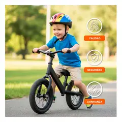 GENERICO - Bicicleta de Equilibrio Aro 12 Sin Pedales para Primeros Pasos Ollie Negro