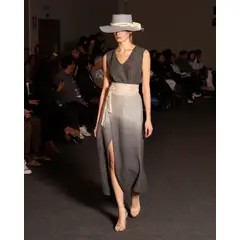 GENERICO - Falda de Tela Felted de Alpaca con degradé de grises