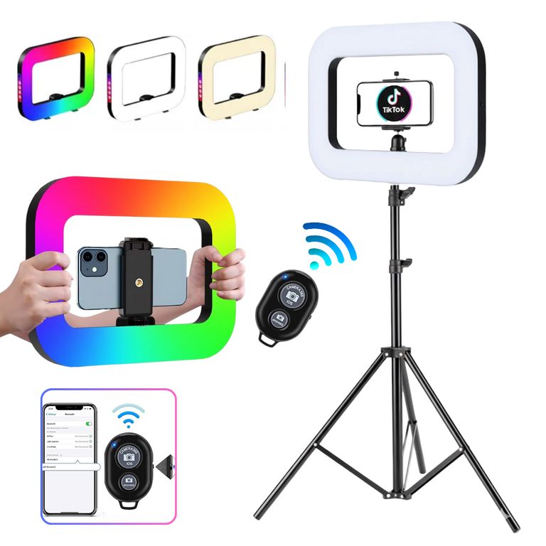 Luz Led Celular Camara Portatil Fotografia Video RGB Colores Recargable
