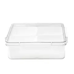 GENERICO - Bandeja 4 Divisiones Cuadrada con Tapa Plástico 750 ml