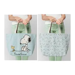 SNOOPY - Bolso de Drill Celeste Grande