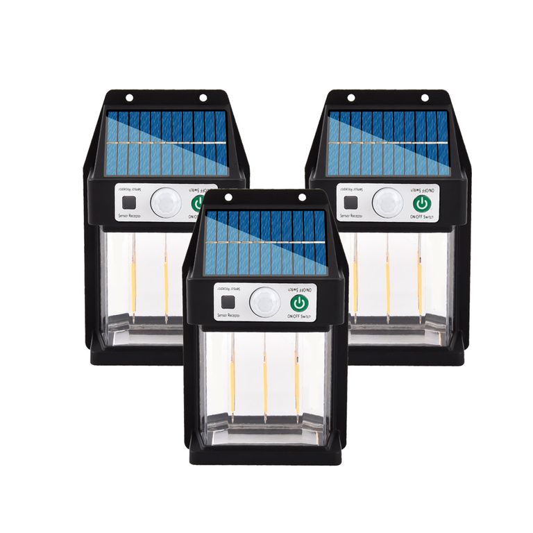 Pack 3 Lamparas Solar Con Sensor De Movimiento Diseño Elegante