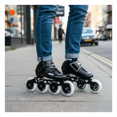 GENERICO - Patines Profesional Negro para Uso Deportivo de Elite y Competicion Y+Ligas Regalo