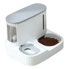 GENERICO - COMEDERO Y DISPENSADOR DE AGUA PARA MASCOTAS - GRIS