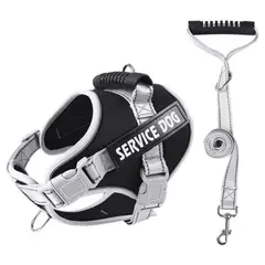 GENERICO - ARNÉS NEGRO TALLA L REFLECTANTE PARA PERROS CON ASA