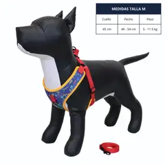 GENERICO - ARNÉS TALLA M Y CORREA CON DISEÑO DE LÍNEAS PARA PERROS