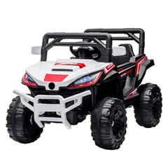 GENERICO - Super Buggy blanco 12V con llantas PVC y control remoto