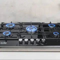 SOLE - Cocina Empotrable 5 Hornillas 86cm SOLCO046V2 - Negro
