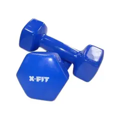 GENERICO - Mancuernas De Vinil Azul par- 1kg - total 2kg