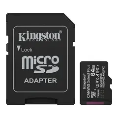 KINGSTON - Memoria microSD de 64GB clase 10 kignston canvas