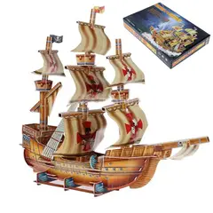GENERICO - Juego didáctico Rompecabezas 3D Barco Pirata 79 Piezas