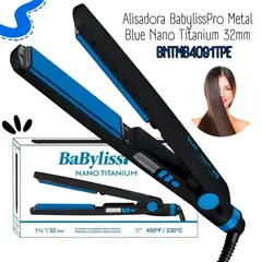 BABYLISS PRO - Alisadora BabylissPro Metal Blue Nano Titanium 32mm BNTMB4091TPE