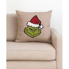 GENERICO - FUNDA NAVIDEÑA CON CARA DE GRINC H PARA COJIN