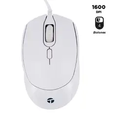 TEROS - Mouse Óptico de cableTEROS TE‑1225S USB Blanco