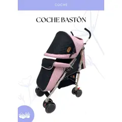 GENERICO - Coche baston de bebé - color negro y rosado