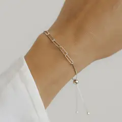 JOYERIA D'PILMER - PULSERA DE PLATA ESLABÓN MINIMALISTA
