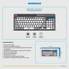 MICRONICS - Teclado Multimedia Oficina Quantum MIC K600+
