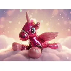 GENERICO - Peluche de Unicornio con Lentejuelas