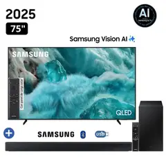 SAMSUNG - Televisor 75 QLED QN75Q7FAAGXPE SMART TV 2025 + Soundbar HW - B450F