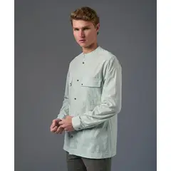 MBO - Camisa 100% Algodón Look Lino Slim fit Casual