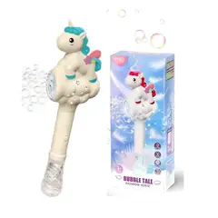 GENERICO - JUGUETE VARITA DE BURBUJAS UNICORNIO - CON LUZ