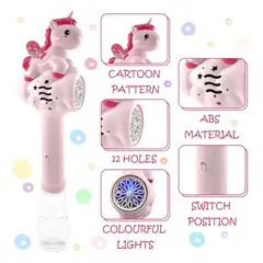 GENERICO - JUGUETE VARITA DE BURBUJAS UNICORNIO - CON LUZ