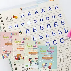 GENERICO - Pack 4 Libros Mágicos Montessori Educativos Reutilizables Prácticos