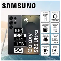 SAMSUNG - Celular Galaxy S25 Ultra 5G 6.9" Pulg. 12GB RAM 1TB Android 15 - Negro