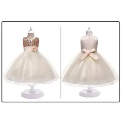 GENERICO - Vestido Niña Bebé Princess Little Golden Fiesta Navidad Genieka